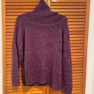 Daisy Fuentes Petites Women’s Purple Knit Turtleneck Sweater Sz P Large